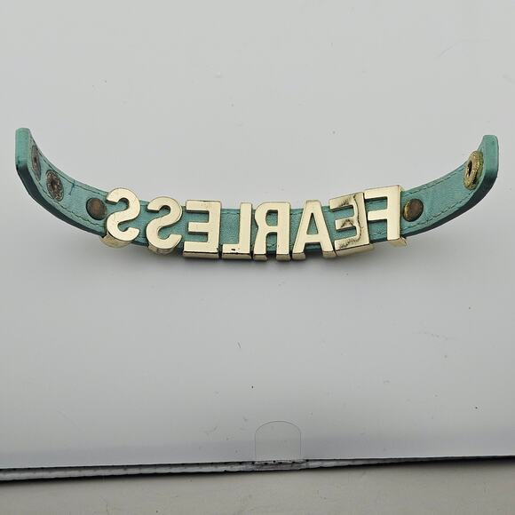 BGBG Generation Fearless Slide Charm Bracelet Aqua Blue Leather Band Y2K Style - Picture 3 of 6